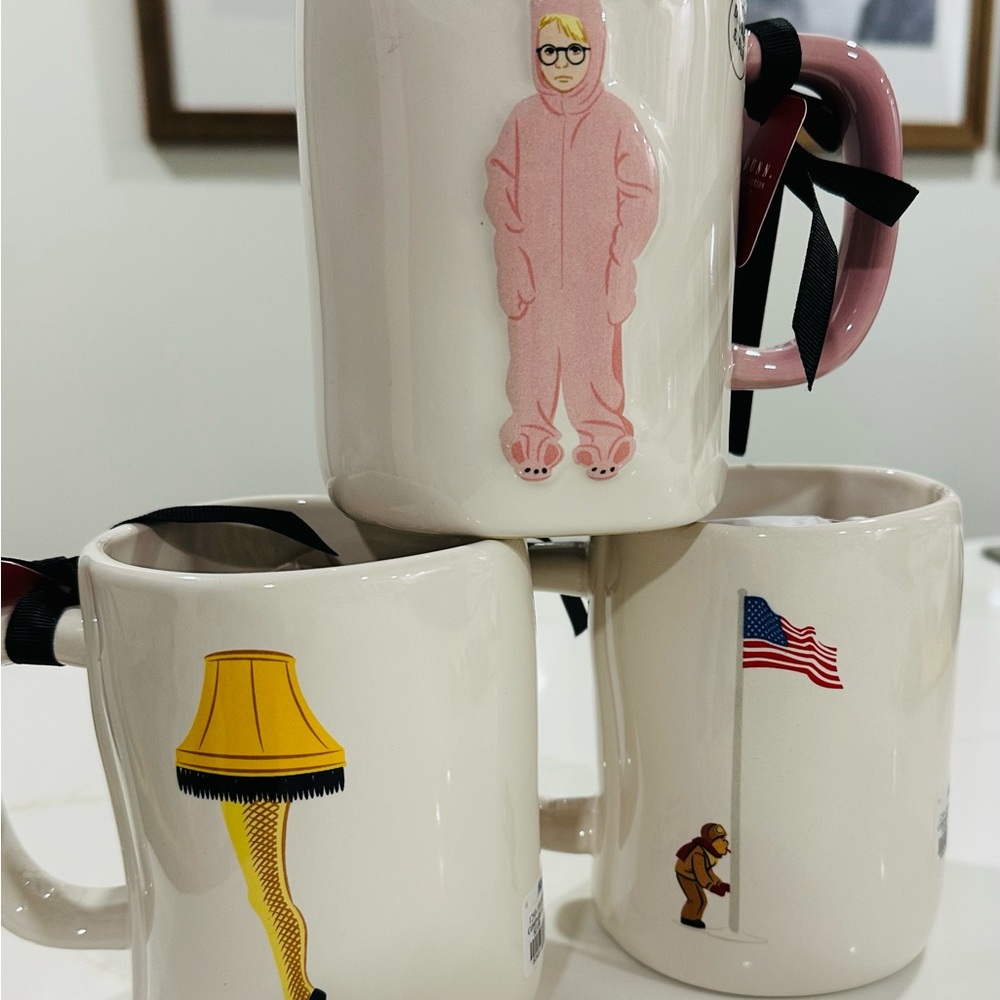 Rae DunnA Christmas Story Set of 3 HTF mugs FRA-GEE-LEY   Mugs